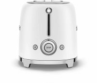 Тостер Smeg TSF01WHEU белый, стиль 50-х г. г, 2 ломтика, корпус из нержавеющей стали, 6 уровней поджаривания