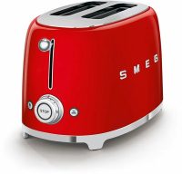 Тостер SMEG TSF01RDEU, регулировка степени обжаривания, подогрев, разморозка, 2 ломтика хлеба