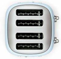 Тостер SMEG TSF03PBEU, регулировка степени обжаривания, подогрев, разморозка, 4 ломтика хлеба