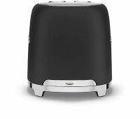 Тостер Smeg TSF01BLMEU черный матовый, стиль 50-х г. г, 2 ломтика, корпус из нержавеющей стали, 6 уровней поджаривания