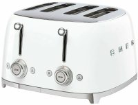 Тостер Smeg TSF03WHEU белый, 4 ломтика, корпус из нержавеющей стали, подогрев, размораживание, 6 уровней поджаривания