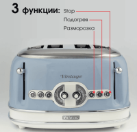 Тостер Ariete Vintage 156/05 (Голубой)