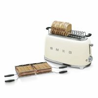 Тостер Smeg TSF02CREU кремовый, стиль 50-х г. г, 4 ломтика, корпус из нержавеющей стали, 6 уровней поджаривания