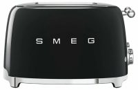 Тостер Smeg TSF03BLEU черный, 4 ломтика, корпус из нержавеющей стали, подогрев, размораживание, 6 уровней поджаривания