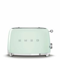 Тостер SMEG TSF01PGEU на 2 ломтика, пастельный зеленый; подогрев, размораживание; 6 ур. поджарки; съемный поддон