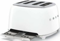Тостер Smeg TSF03WHEU белый, 4 ломтика, корпус из нержавеющей стали, подогрев, размораживание, 6 уровней поджаривания