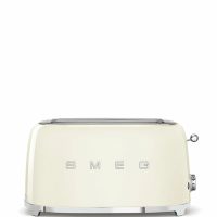 Тостер Smeg TSF02CREU кремовый, стиль 50-х г. г, 4 ломтика, корпус из нержавеющей стали, 6 уровней поджаривания