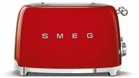 Тостер Smeg TSF03RDEU красный, 4 ломтика, корпус из нержавеющей стали, подогрев, размораживание, 6 уровней поджаривания