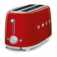 Тостер Smeg TSF02RDEU красный, стиль 50-х г. г, 4 ломтика, корпус из нержавеющей стали, 6 уровней поджаривания
