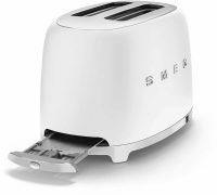 Тостер Smeg TSF01WHEU белый, стиль 50-х г. г, 2 ломтика, корпус из нержавеющей стали, 6 уровней поджаривания