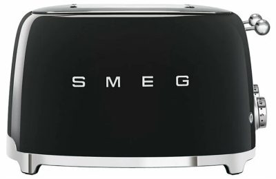 Тостер Smeg TSF03BLEU черный, 4 ломтика, корпус из нержавеющей стали, подогрев, размораживание, 6 уровней поджаривания