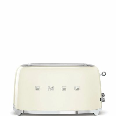 Тостер Smeg TSF02CREU кремовый, стиль 50-х г. г, 4 ломтика, корпус из нержавеющей стали, 6 уровней поджаривания
