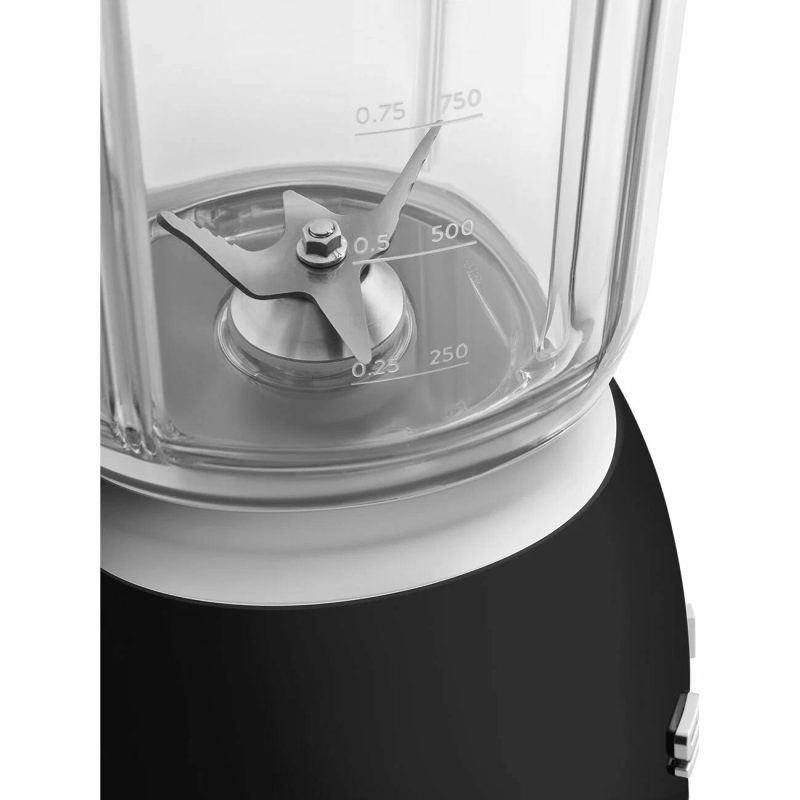 Настольный блендер Smeg BLF03BLEU, Эстетика стиля 50-х, черный