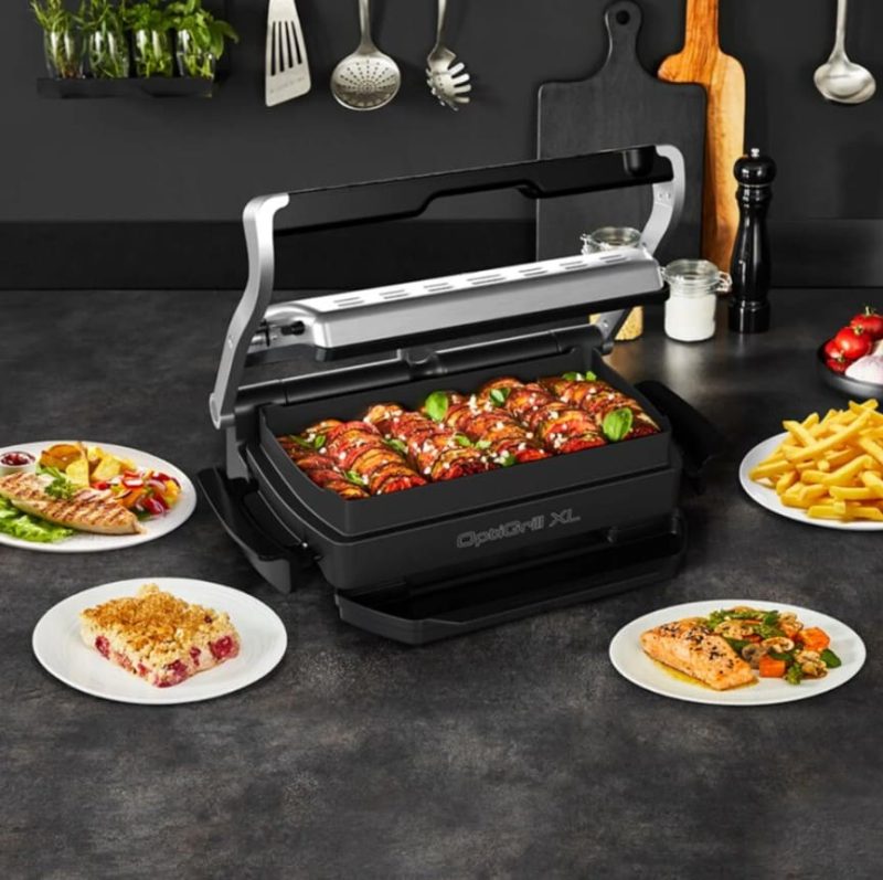 Умный контактный электрогриль Tefal Optigrill+ XL GC724D12 с насадкой для запекания
