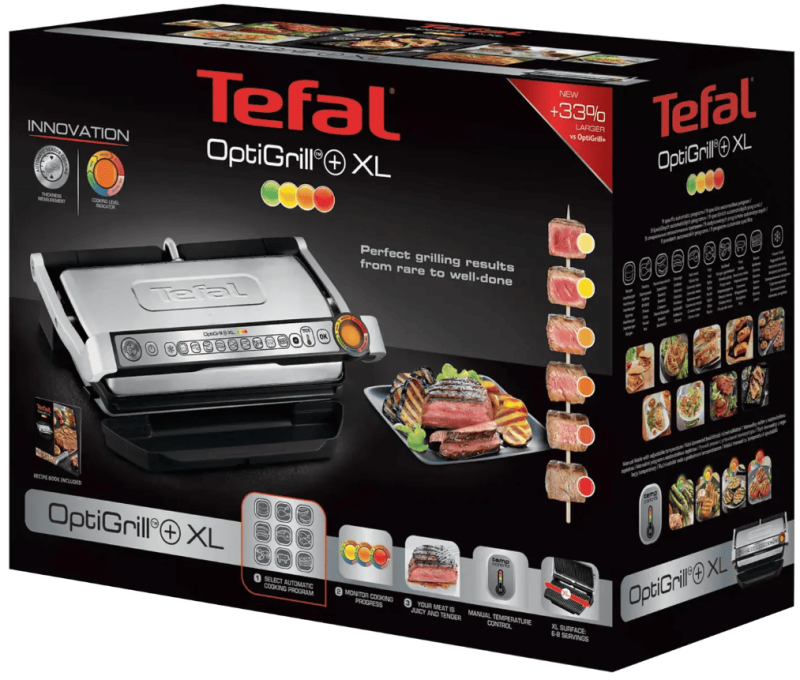 Умный контактный электрогриль Tefal Optigrill+ XL GC722D34
