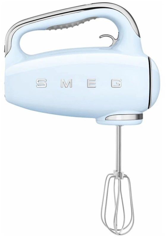 Миксер ручной электрический SMEG HMF01PBEU / мощность 250 Вт / 9 скоростей вращения / пастельный голубой