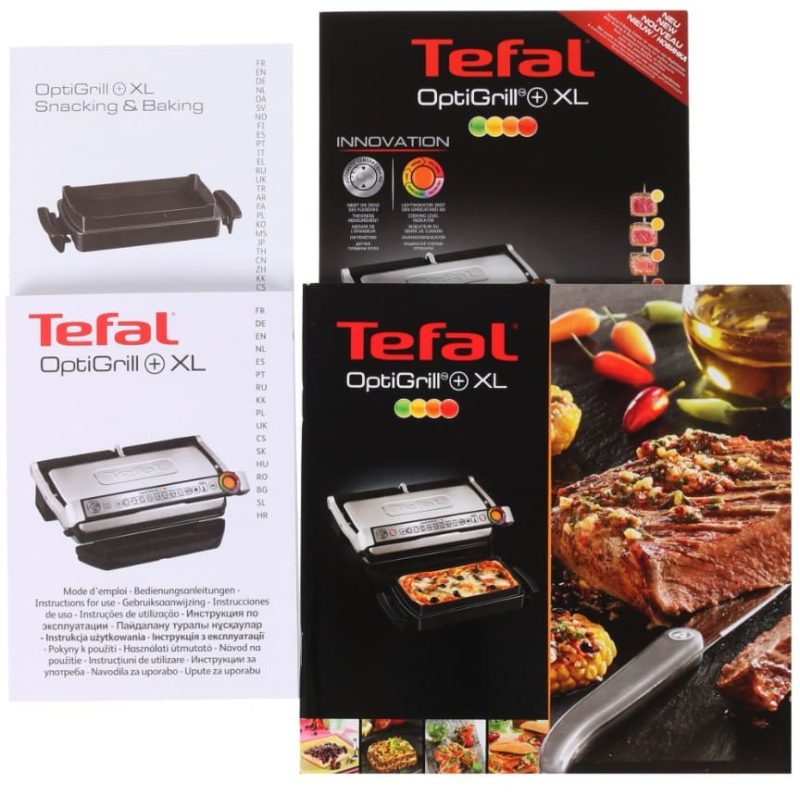 Умный контактный электрогриль Tefal Optigrill+ XL GC724D12 с насадкой для запекания