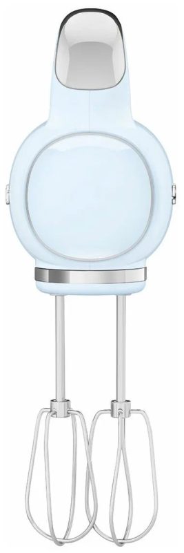 Миксер ручной электрический SMEG HMF01PBEU / мощность 250 Вт / 9 скоростей вращения / пастельный голубой