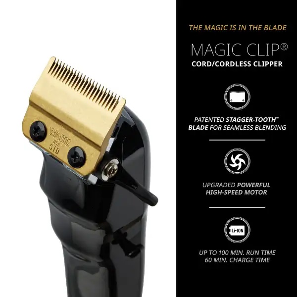 Машинка для стрижки WAHL Black Cordless Magic Clip 3026434