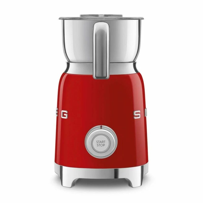Вспениватель молока SMEG MFF11RDEU, красный, автономный, 7 режимов работы, мощность 500 Вт