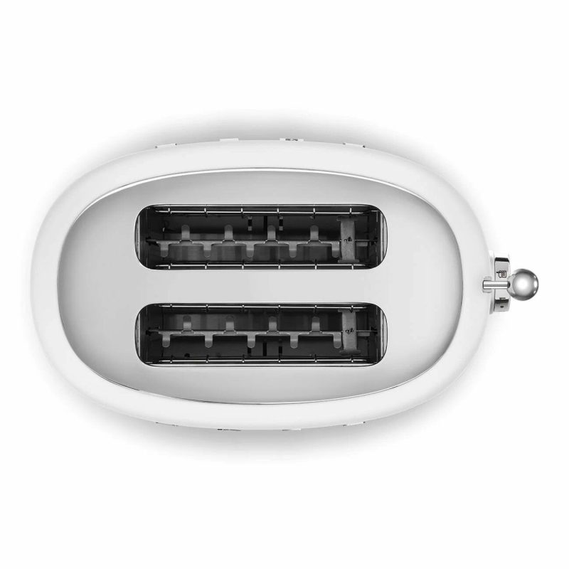 Тостер Smeg TSF01WHEU белый, стиль 50-х г. г, 2 ломтика, корпус из нержавеющей стали, 6 уровней поджаривания