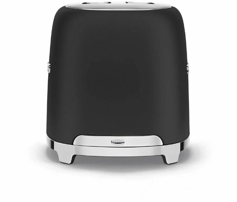 Тостер Smeg TSF01BLMEU черный матовый, стиль 50-х г. г, 2 ломтика, корпус из нержавеющей стали, 6 уровней поджаривания
