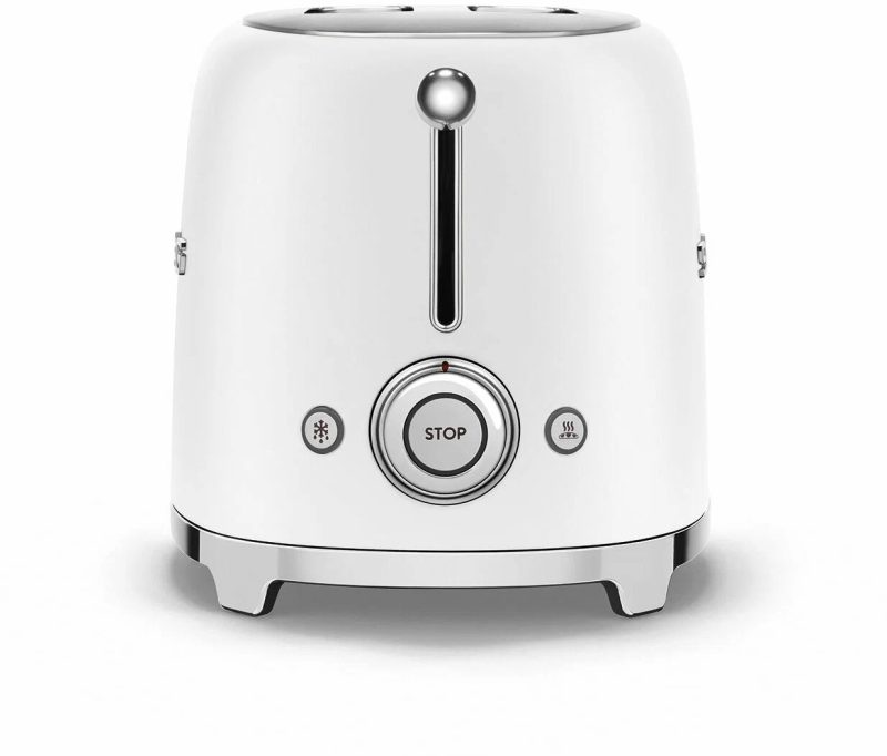 Тостер Smeg TSF01WHMEU, мощность 950 ватт, регулировка степени обжаривания, функция подогрева