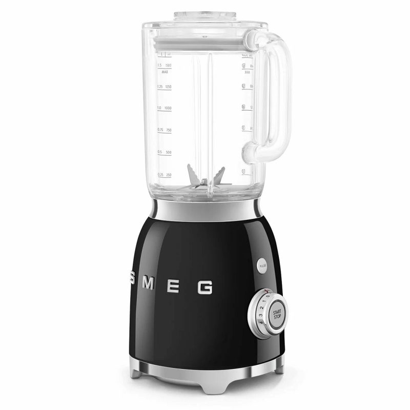 Настольный блендер Smeg BLF03BLEU, Эстетика стиля 50-х, черный