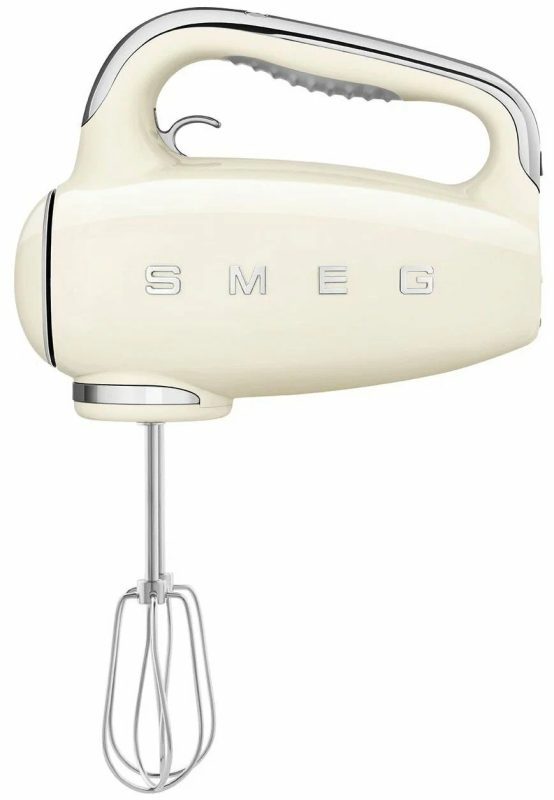 Миксер ручной электрический SMEG HMF01CREU / мощность 250 Вт / 9 скоростей вращения / кремовый