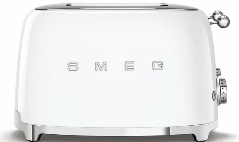 Тостер Smeg TSF03WHEU белый, 4 ломтика, корпус из нержавеющей стали, подогрев, размораживание, 6 уровней поджаривания