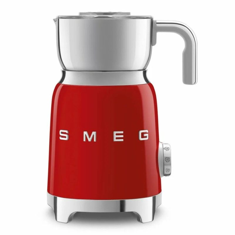 Вспениватель молока SMEG MFF11RDEU, красный, автономный, 7 режимов работы, мощность 500 Вт