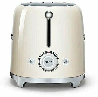 Тостер Smeg TSF01CREU, механическое управление, 2 тоста, бежевый