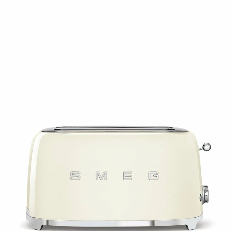 Тостер Smeg TSF02CREU кремовый, стиль 50-х г. г, 4 ломтика, корпус из нержавеющей стали, 6 уровней поджаривания
