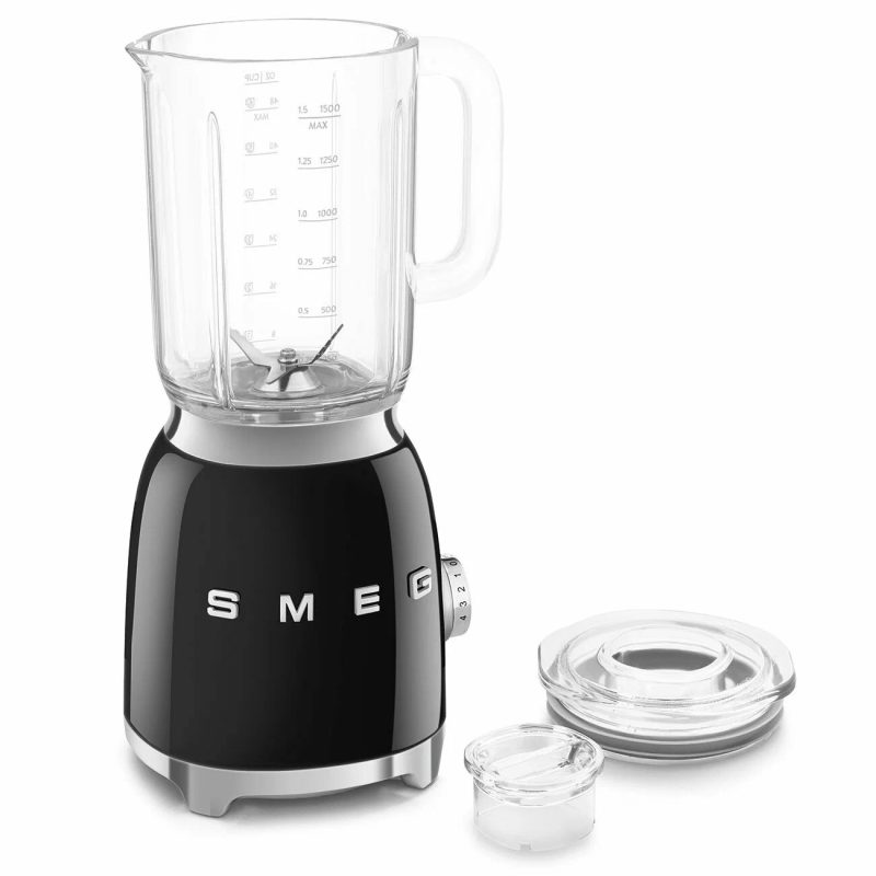 Настольный блендер Smeg BLF03BLEU, Эстетика стиля 50-х, черный
