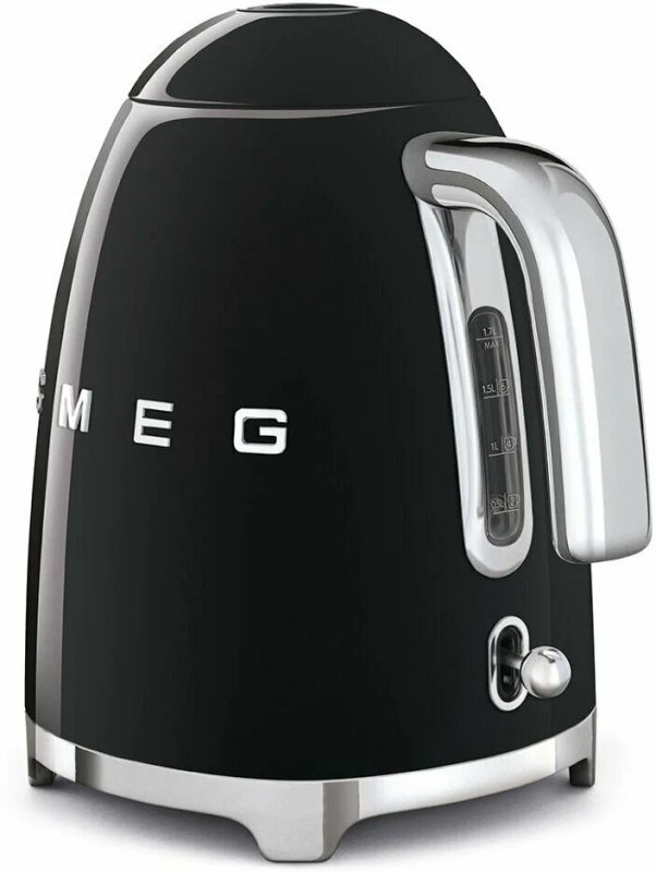 Чайник электрический Smeg (KLF03BLEU), 1,7 литра, металл/пластик, 2400Вт, черный