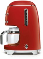 Капельная кофеварка Smeg DCF02RDEU, красный, стиль 50-х годов, 10 чашек, 1.4 л