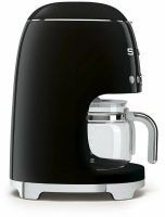Капельная кофеварка Smeg DCF02BLEU, черный, стиль 50-х годов, 10 чашек, 1.4 л