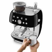 Кофемашина SMEG EGF03BLEU черный, рожковая, эспрессо, встроенная кофемолка