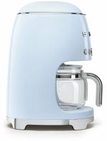 Капельная кофеварка Smeg DCF02PBEU, пастельный голубой, стиль 50-х годов, 10 чашек, 1.4 л
