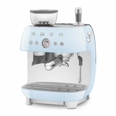 Кофемашина SMEG EGF03PBEU пастельный голубой, рожковая, эспрессо, встроенная кофемолка