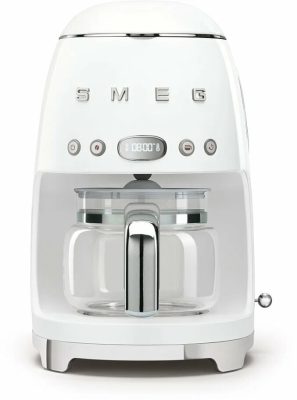 Капельная кофеварка Smeg DCF02WHEU, белый, стиль 50-х годов, 10 чашек, 1.4 л