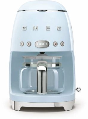 Капельная кофеварка Smeg DCF02PBEU, пастельный голубой, стиль 50-х годов, 10 чашек, 1.4 л