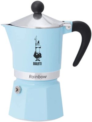 Гейзерная кофеварка Bialetti Rainbow Azzura (3 чашки) 5042 голубая