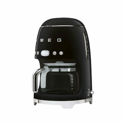 Капельная кофеварка Smeg DCF02BLEU, черный, стиль 50-х годов, 10 чашек, 1.4 л