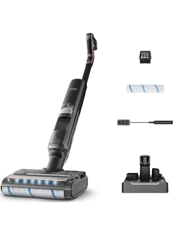 Моющий пылесос вертикальный беспроводной Tefal X-Clean 7 GF5736F4, с влажной и сухой уборкой, самоочисткой, подсветкой зоны уборки