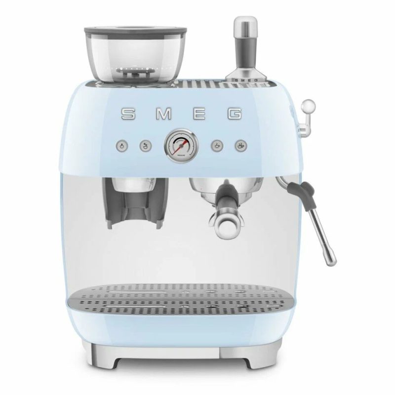 Кофемашина SMEG EGF03PBEU пастельный голубой, рожковая, эспрессо, встроенная кофемолка
