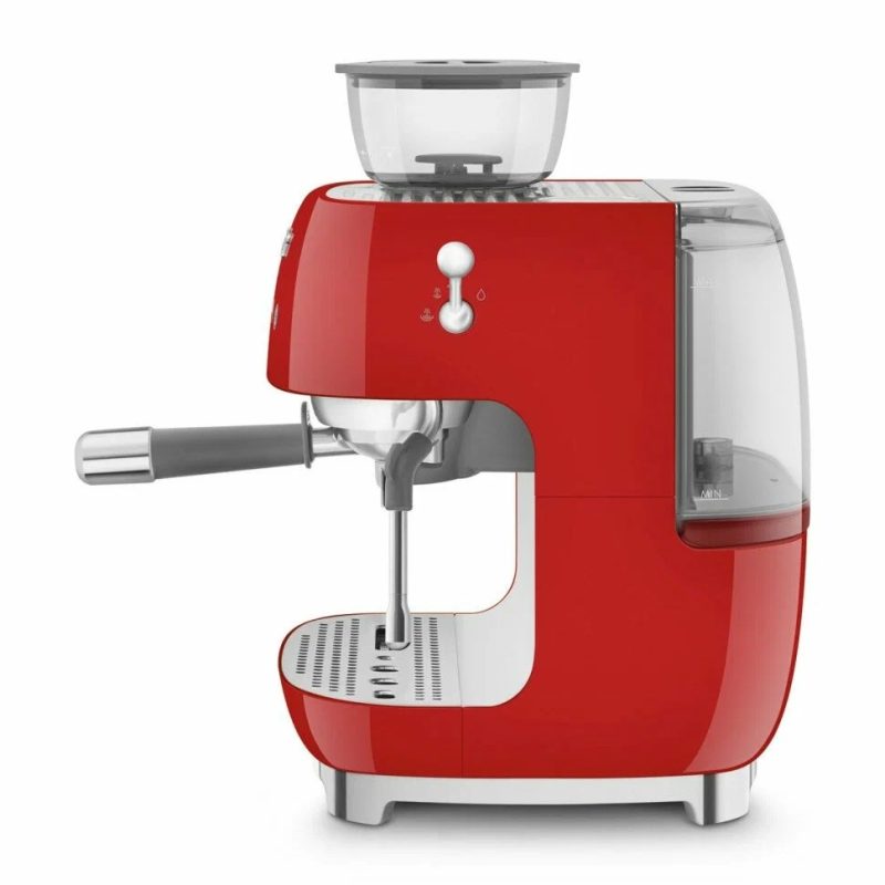 Кофемашина SMEG EGF03RDEU красный, рожковая, эспрессо, встроенная кофемолка
