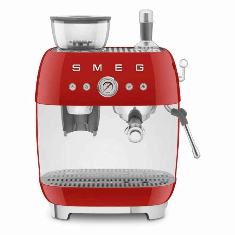 Кофемашина SMEG EGF03RDEU красный, рожковая, эспрессо, встроенная кофемолка