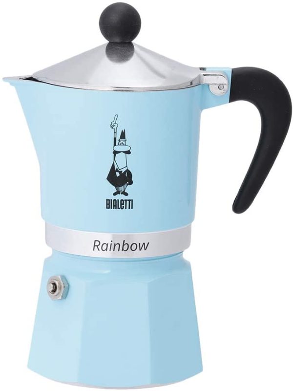Гейзерная кофеварка Bialetti Rainbow Azzura (3 чашки) 5042 голубая