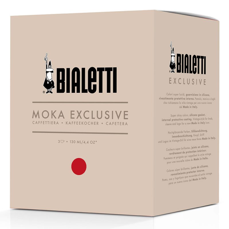 Гейзерная кофеварка Bialetti Moka Express Exclusive Red 9055, 3 чашки